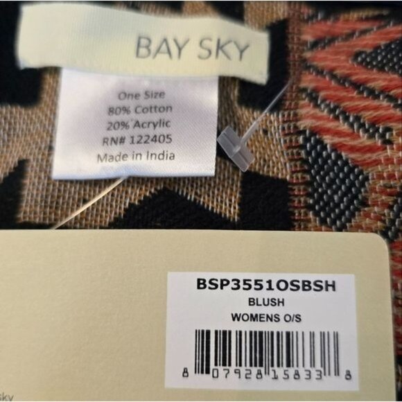 Bay Sky Poncho Abstract Print Fringe Open Front Cardigan Multicolor One Size - Picture 9 of 11